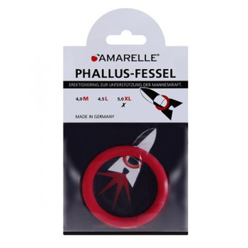 AMARELLE Phallus-Fessel, Latex Cockring, XL, red, 