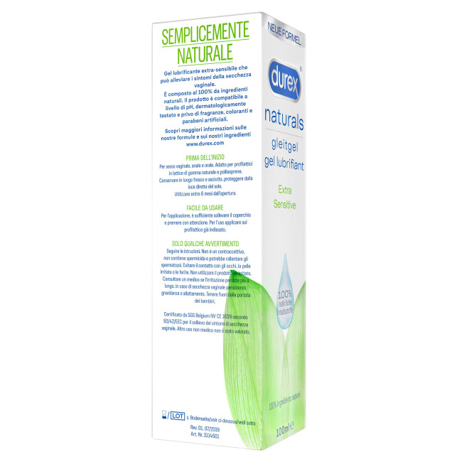 Durex Naturals Lubricant, Extra Sensitive, 100 ml (3,4 fl.oz.)