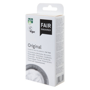 FAIR SQUARED Original Condoms, Vegan & Fair Trade, Latex, 20 cm (7,8 in), 10 pcs