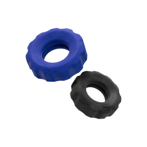 Hünky Junk Cog 2-Size Cockrings, Blue/Black